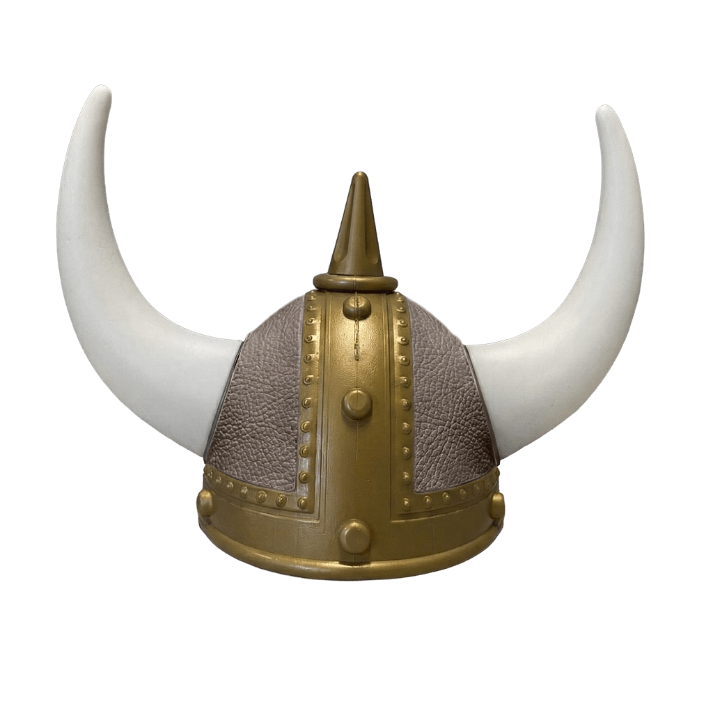 Vikingehjelm Nappa - Gold - KJoF - Hvid - elefantbrun