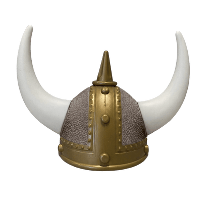 Vikingehjelm Nappa - Gold - KJoF - Hvid - elefantbrun