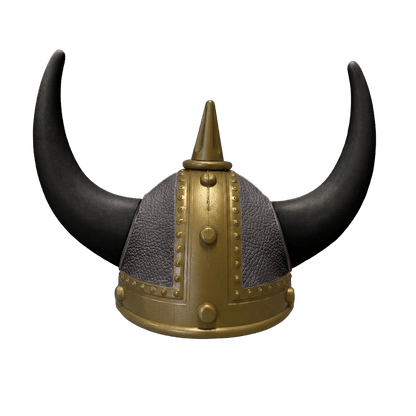 Vikingehjelm Nappa - Gold - KJoF - Sort - Chokoladebrun