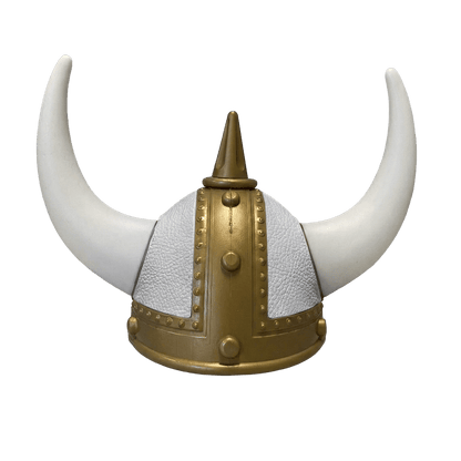 Vikingehjelm Nappa - Gold - KJoF - Hvid - Mussegrå