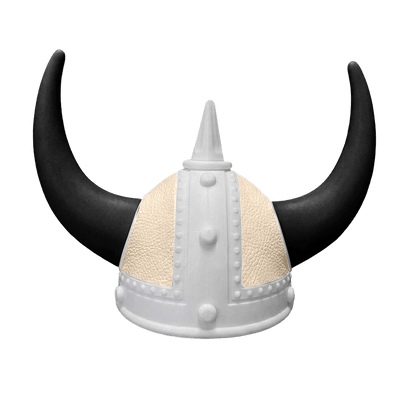 Vikingehjelm Nappa - Hvid - KJoF - Sort - Kiks