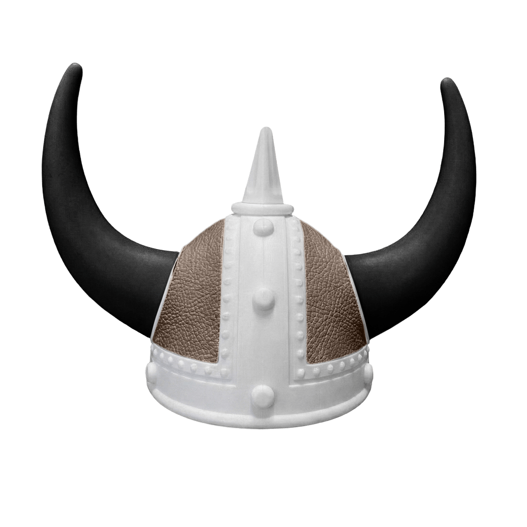 Vikingehjelm Nappa - Hvid - KJoF - Sort - Mudderbrun