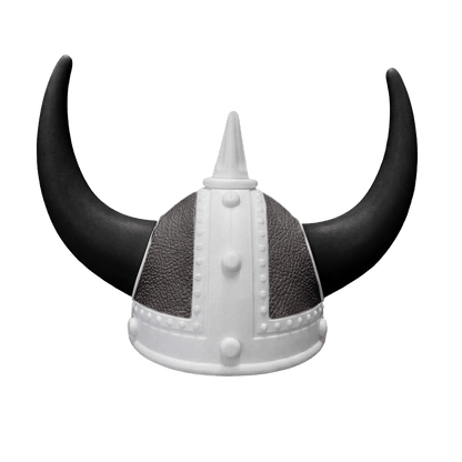 Vikingehjelm Nappa - Hvid - KJoF - Sort - Chokoladebrun