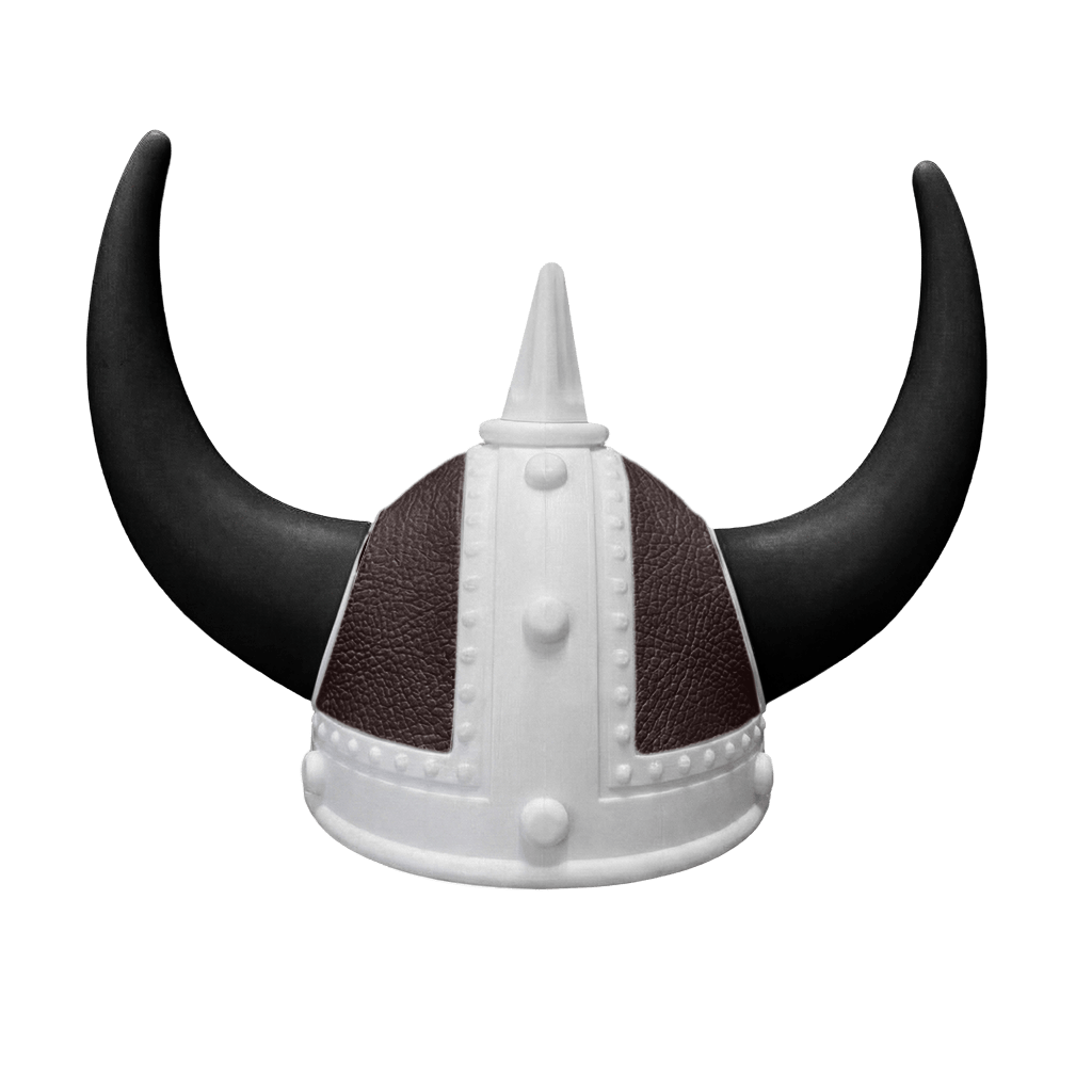 Vikingehjelm Nappa - Hvid - KJoF - Sort - Mokkabrun