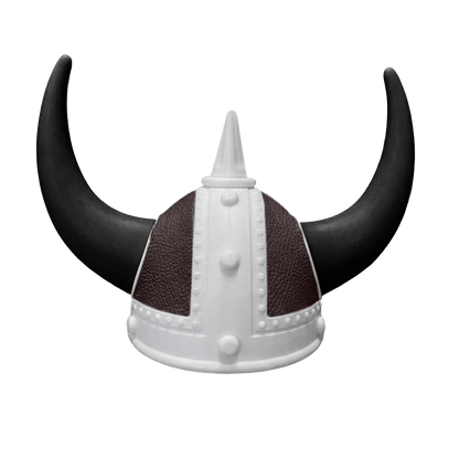 Vikingehjelm Nappa - Hvid - KJoF - Sort - Mokkabrun
