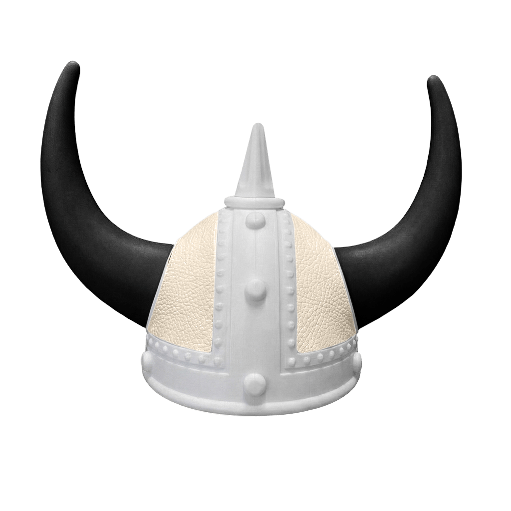 Vikingehjelm Nappa - Hvid - KJoF - Sort - Cream