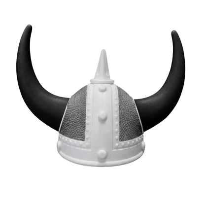 Vikingehjelm Nappa - Hvid - KJoF - Sort - Gråt