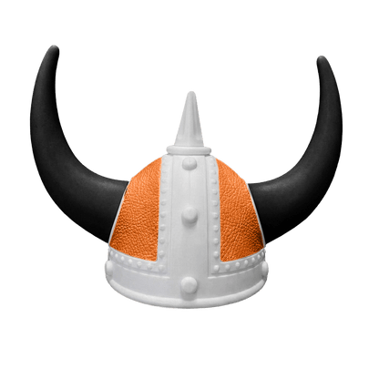 Vikingehjelm Nappa - Hvid - KJoF - Sort - Orange