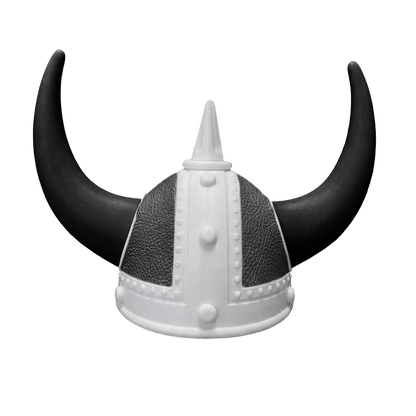 Vikingehjelm Nappa - Hvid - KJoF - Sort - Sort