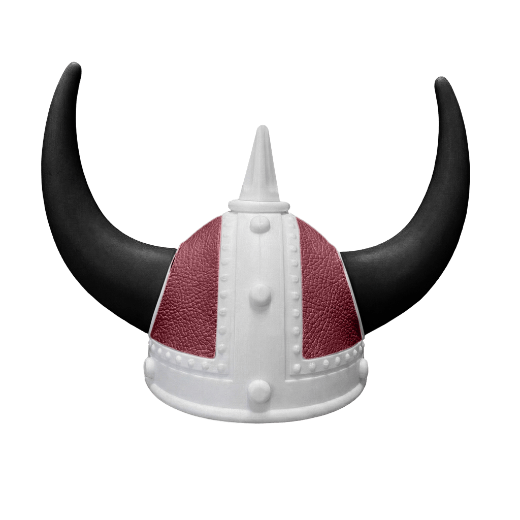 Vikingehjelm Nappa - Hvid - KJoF - Sort - Bordeaux
