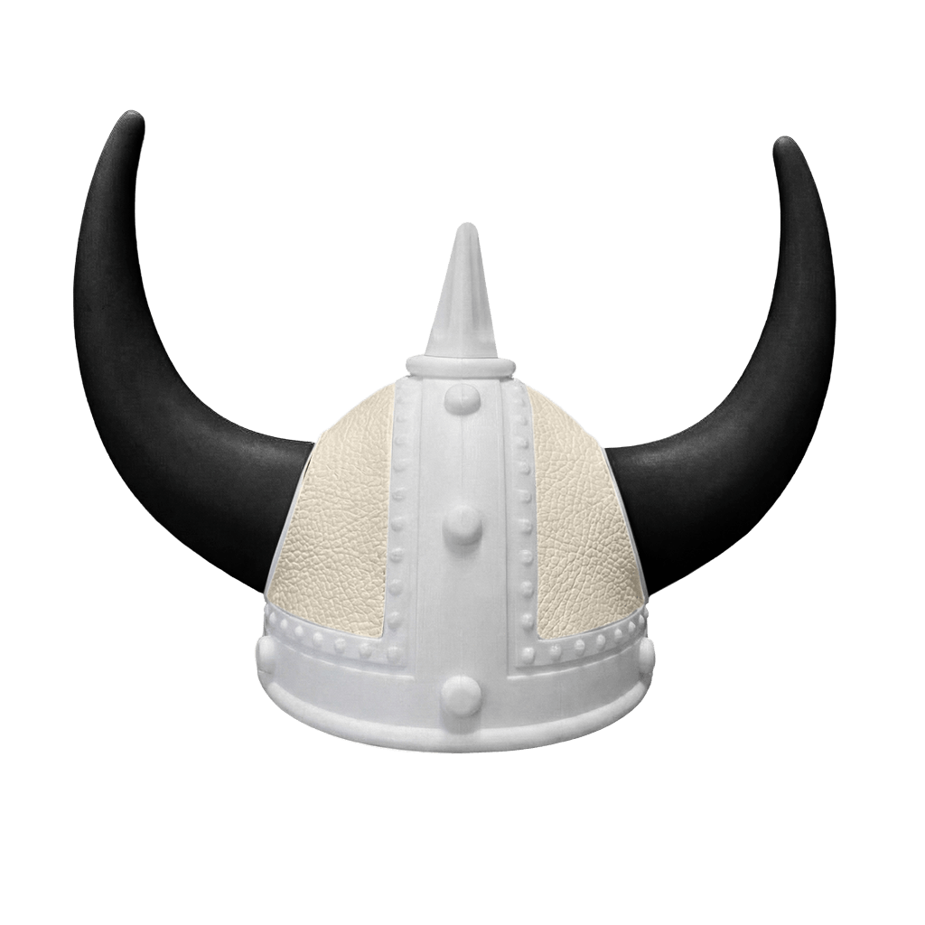 Vikingehjelm Nappa - Hvid - KJoF - Sort - Lysbeige
