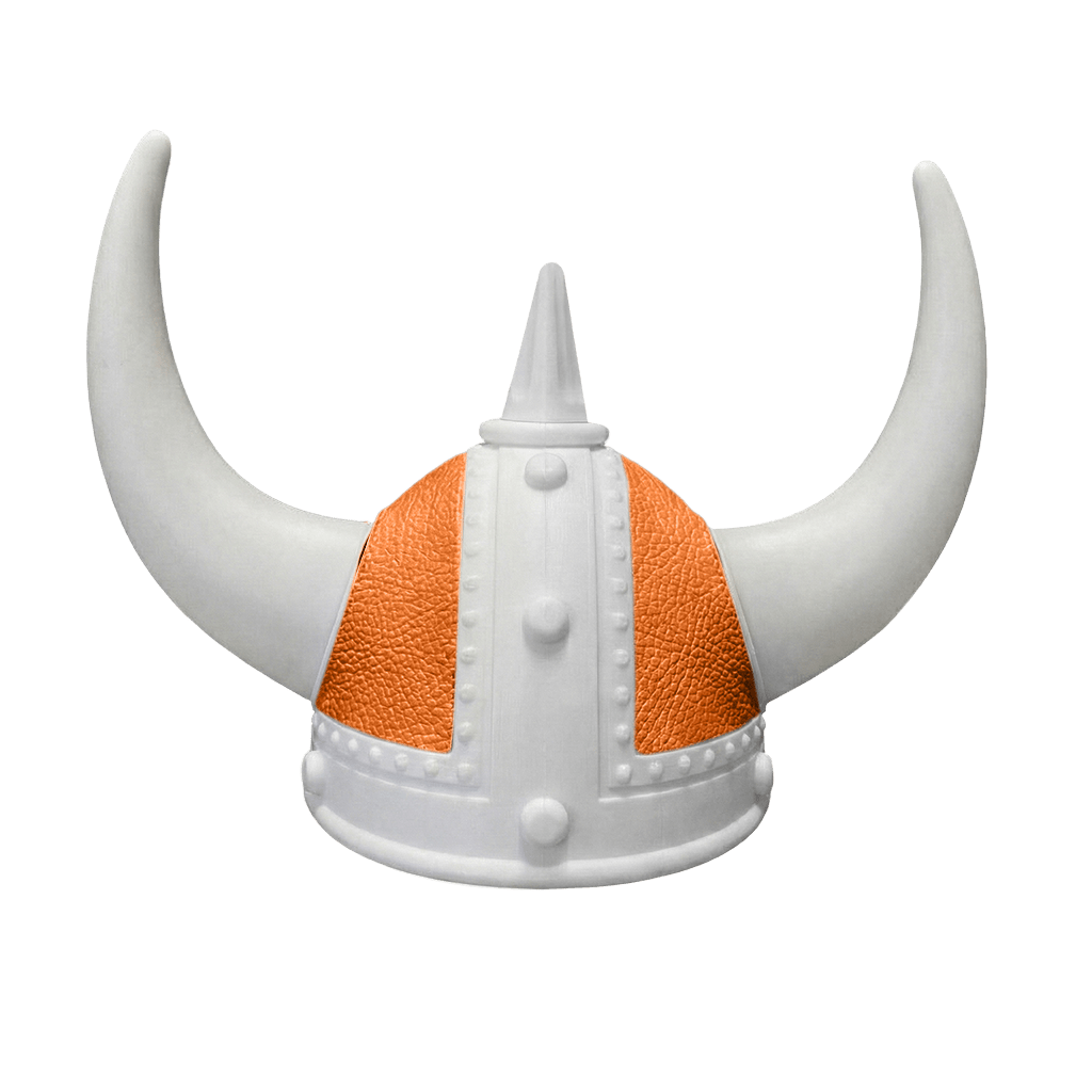 Vikingehjelm Nappa - Hvid - KJoF - Hvid - Orange