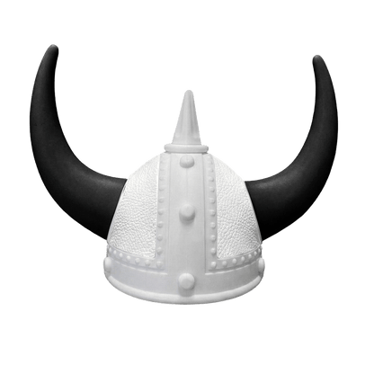 Vikingehjelm Nappa - Hvid - KJoF - Sort - Hvid