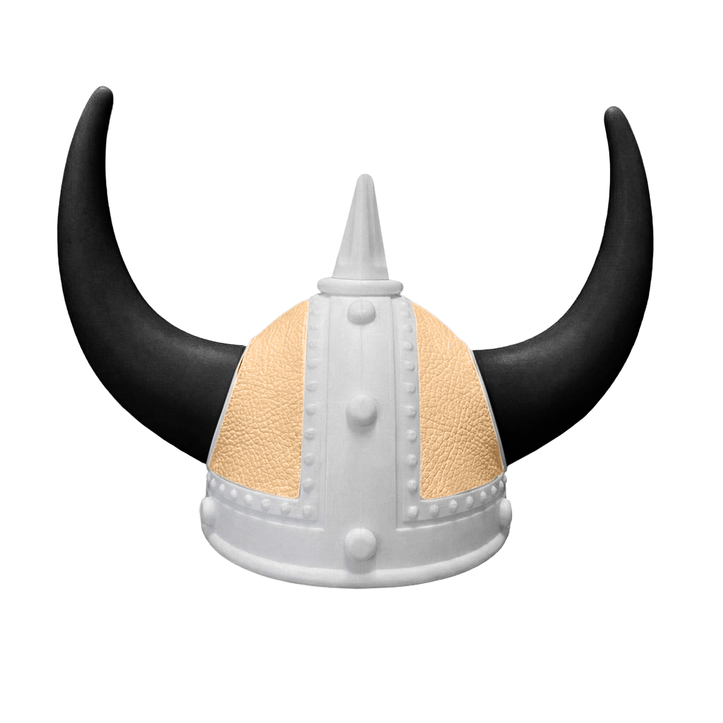 Vikingehjelm Nappa - Hvid - KJoF - Sort - Beige