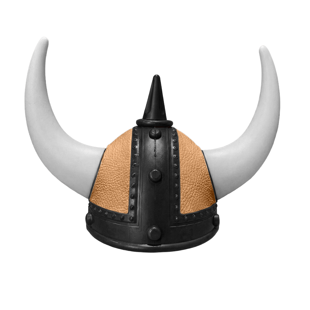 Vikingehjelm Nappa - Sort - KJoF - Hvid - Naturlæder