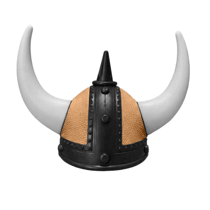 Vikingehjelm Nappa - Sort - KJoF - Hvid - Naturlæder