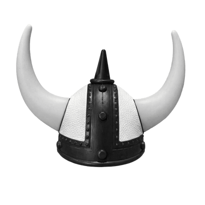 Vikingehjelm Nappa - Sort - KJoF - Hvid - Hvid