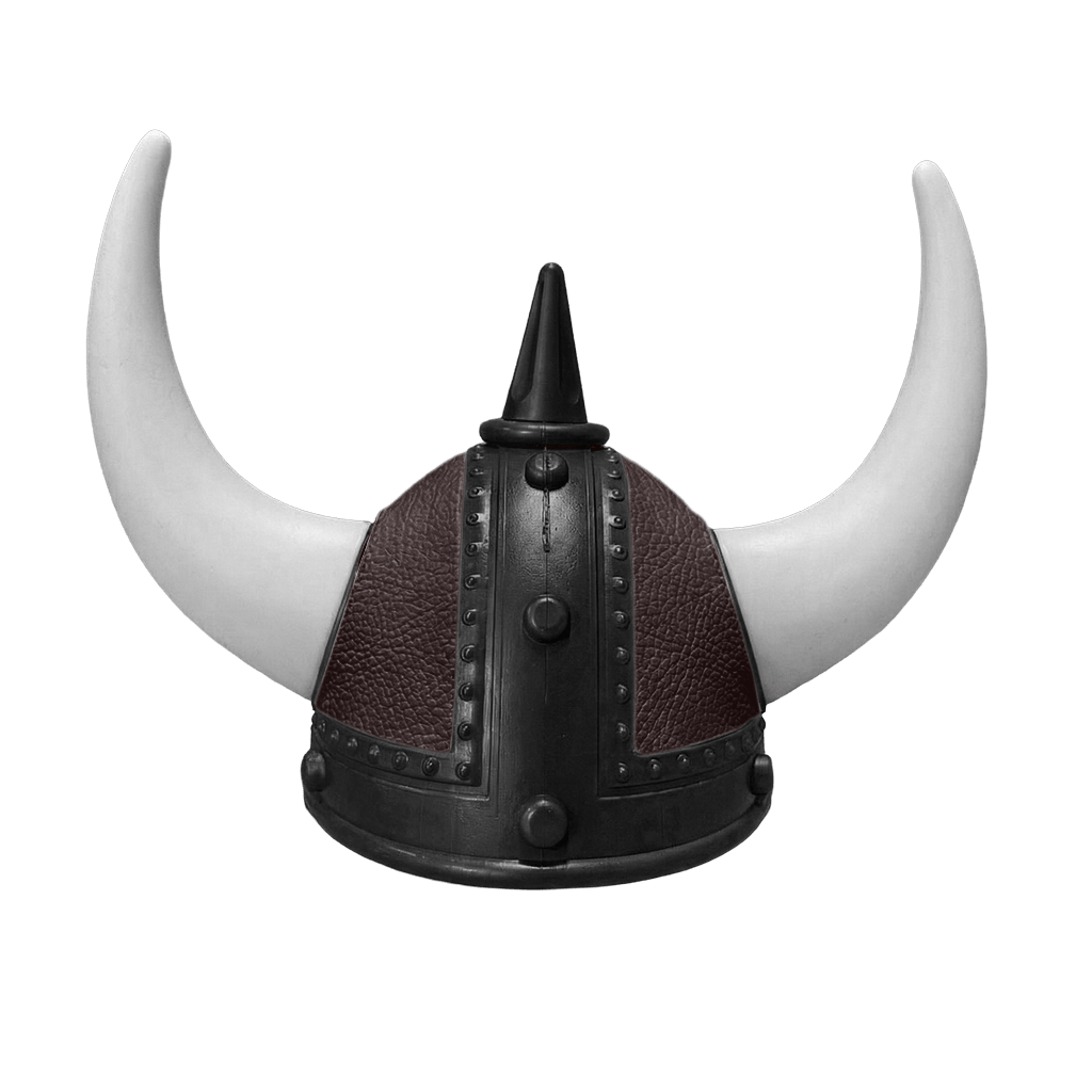 Vikingehjelm Nappa - Sort - KJoF - Hvid - Mokkabrun