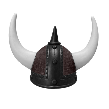 Vikingehjelm Nappa - Sort - KJoF - Hvid - Mokkabrun