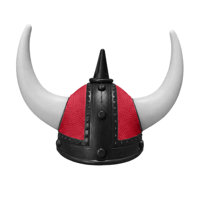 Vikingehjelm Nappa - Sort - KJoF - Hvid - Rød
