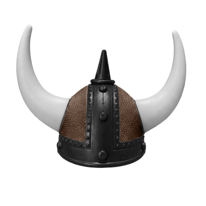 Vikingehjelm Nappa - Sort - KJoF - Hvid - Kaffebrun