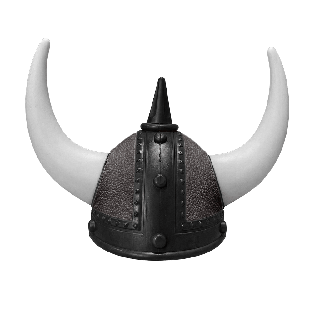Vikingehjelm Nappa - Sort - KJoF - Hvid - Chokoladebrun