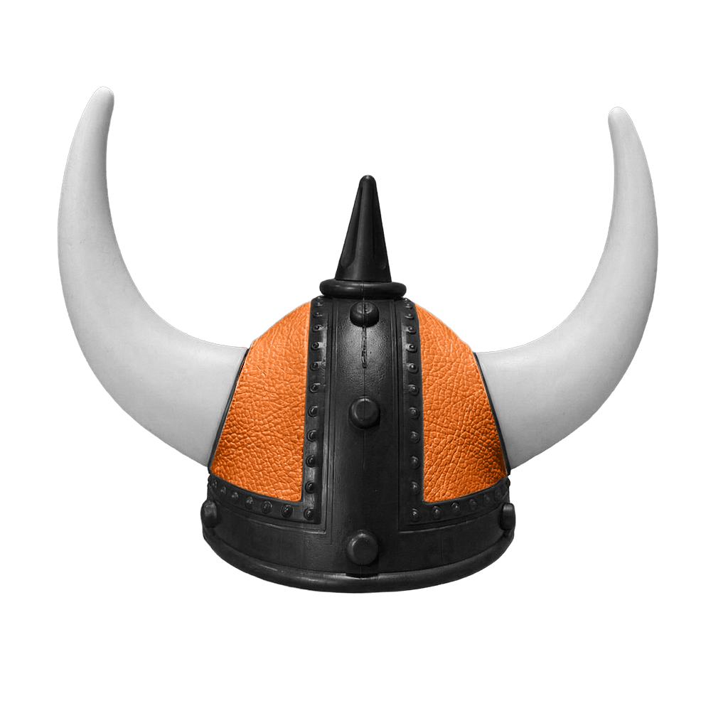 Vikingehjelm Nappa - Sort - KJoF - Hvid - Orange