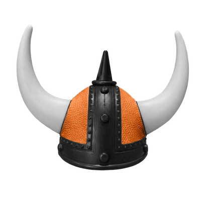 Vikingehjelm Nappa - Sort - KJoF - Hvid - Orange